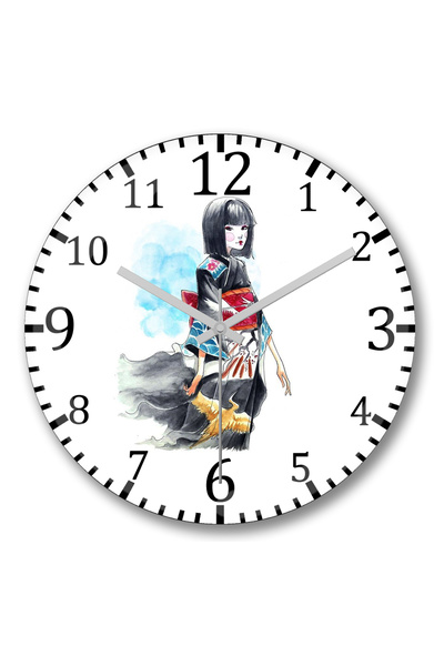 BASKI DÜNYASI Ceas de perete Kokeshi din sticlă autentică bombată