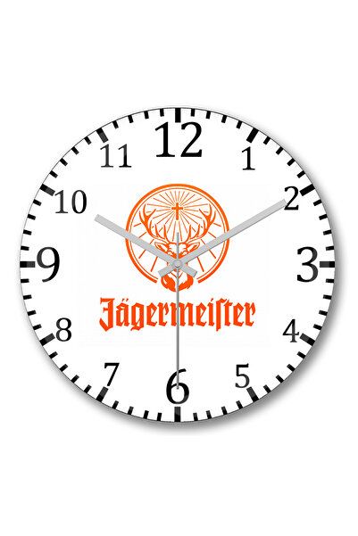 BASKI DÜNYASI Ceas de perete Jagermeister din sticlă autentică bombată