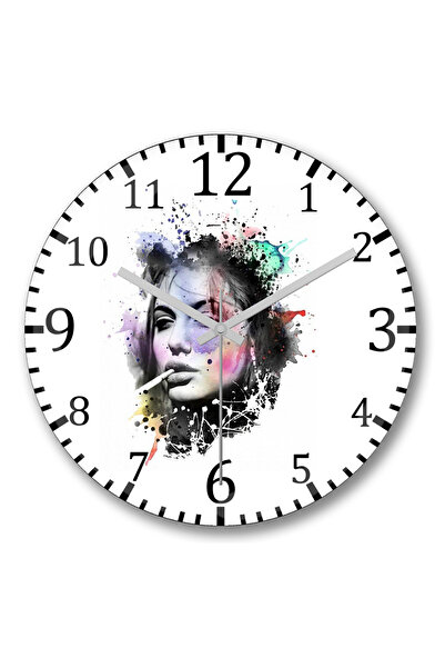 BASKI DÜNYASI ساعة حائط أنجلينا من الزجاج الحقيقي المنحني