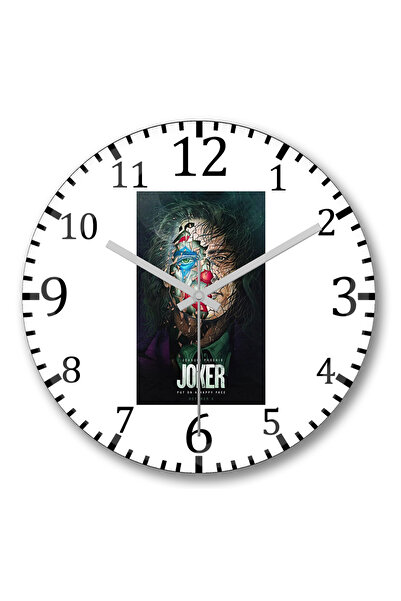 BASKI DÜNYASI ساعة حائط جوكر من الزجاج الحقيقي المنحني