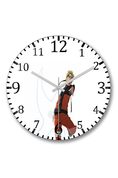 BASKI DÜNYASI ساعة حائط ناروتو راسيشوريكين من الزجاج الحقيقي المنحني