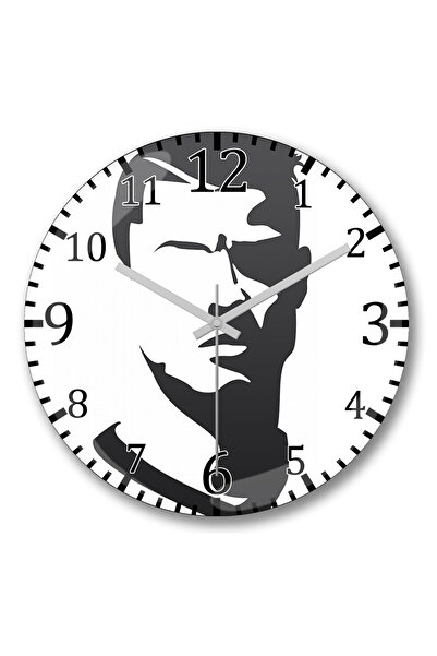 BASKI DÜNYASI ساعة حائط كريستيانو رونالدو لا يمكن إيقافها من الزجاج الحقيقي المنحني