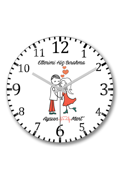 BASKI DÜNYASI Never Say My Hands Wall Clock Curved Real Glass
