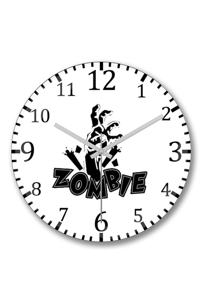 BASKI DÜNYASI ساعة حائط زومبي من الزجاج الحقيقي
