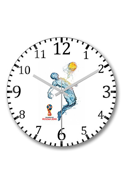 BASKI DÜNYASI Ceas de perete de fotbal Copa 2018 din sticlă autentică bombată