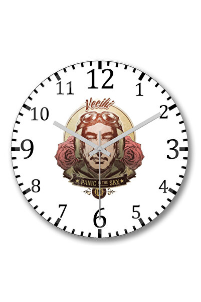 BASKI DÜNYASI ساعة حائط فيسيللي من الزجاج الحقيقي المنحني