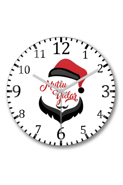 BASKI DÜNYASI عيد ميلاد سعيد مع ساعة حائط سانتا كلوز من الزجاج الحقيقي