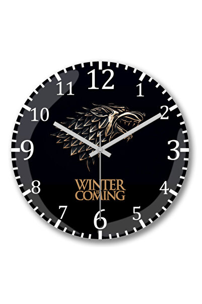BASKI DÜNYASI Ceas de perete Game Of Thrones Winter Is Coming din sticlă aute...