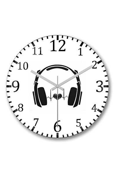 BASKI DÜNYASI Ρολόι τοίχου I Love Muzic Music με κυρτό γυαλί