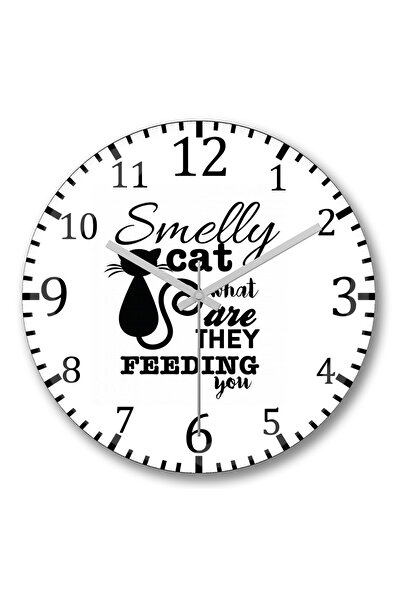 BASKI DÜNYASI Ceas de perete Smelly Cat pisică din sticlă autentică bombată
