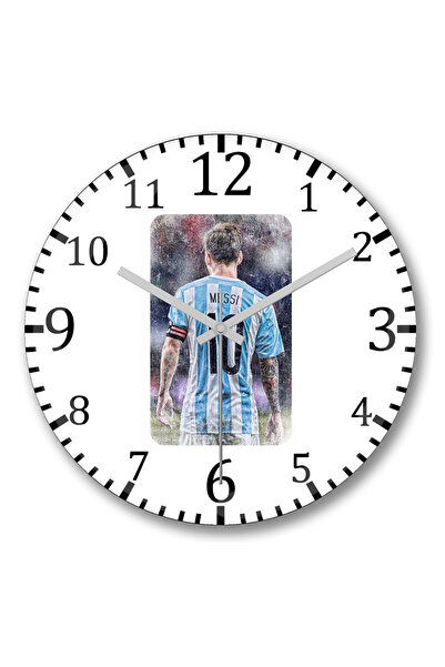 BASKI DÜNYASI Ceas de perete Argentina de Messi din sticlă autentică