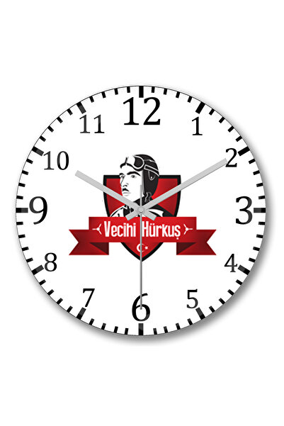 BASKI DÜNYASI ساعة حائط Vecihi من الزجاج الحقيقي المنحني