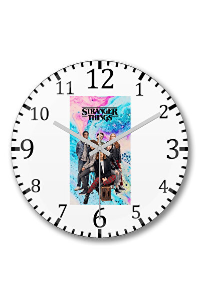 BASKI DÜNYASI Ceas de perete Stranger Things Sticlă reală curbată