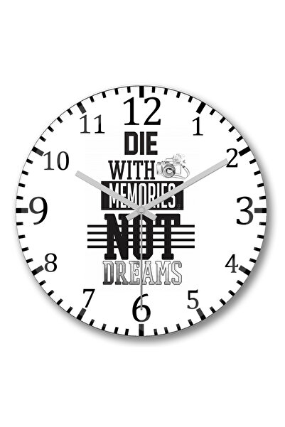 BASKI DÜNYASI ساعة حائط بيضاء منحنية من الزجاج الحقيقي