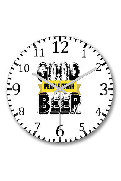 BASKI DÜNYASI الناس الطيبون يشربون البيرة ساعة الحائط الزجاج الحقيقي المنحني