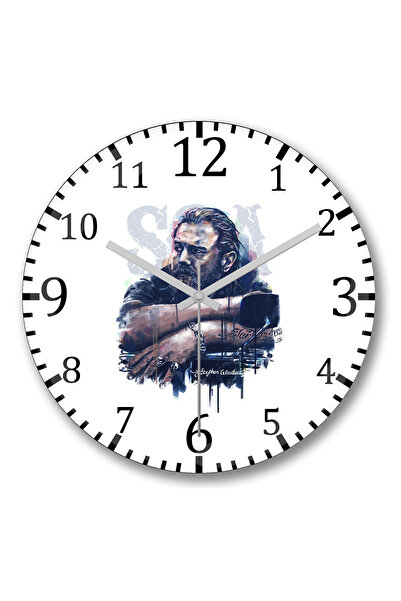 BASKI DÜNYASI ساعة حائط أبناء الفوضى Opie من الزجاج الحقيقي المنحني