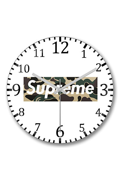 BASKI DÜNYASI ساعة حائط سوبريم مايك تايسون من الزجاج الحقيقي المنحني