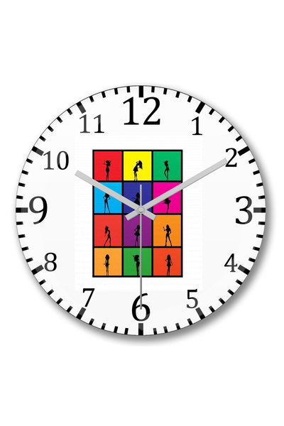 BASKI DÜNYASI ساعة حائط بناتي من الزجاج الحقيقي المنحني