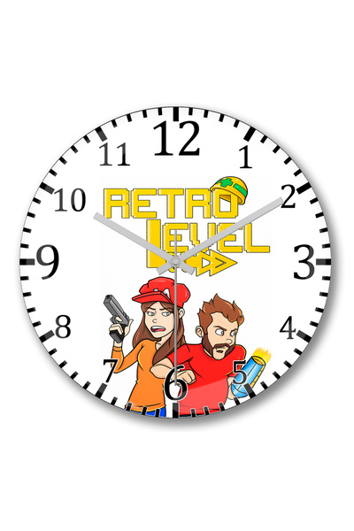 BASKI DÜNYASI Ceas de perete retro cu nivel curbat din sticlă autentică