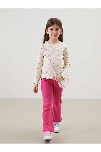 LC Waikiki New Season Floral Lace Girls T-Shirt and Leggings 2-Piece - S59032Z1