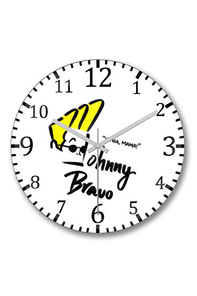 BASKI DÜNYASI ساعة حائط جوني برافو 1 من الزجاج الحقيقي المنحني