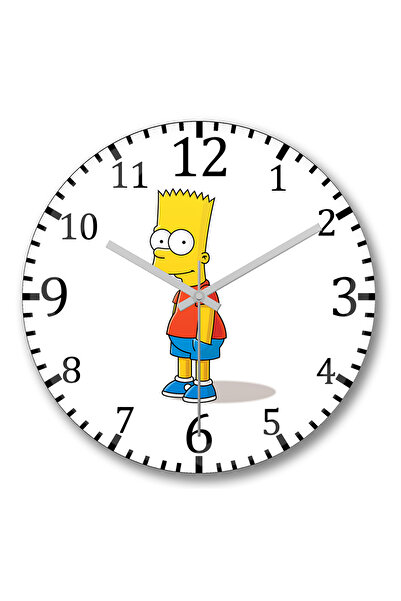 BASKI DÜNYASI ساعة حائط سيمسونز من الزجاج الحقيقي المنحني