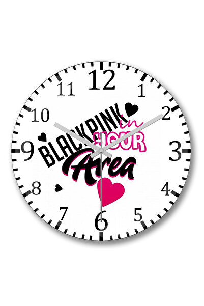 BASKI DÜNYASI Ρολόι τοίχου Blackpink in Your Area, κυρτό από γνήσιο γυαλί