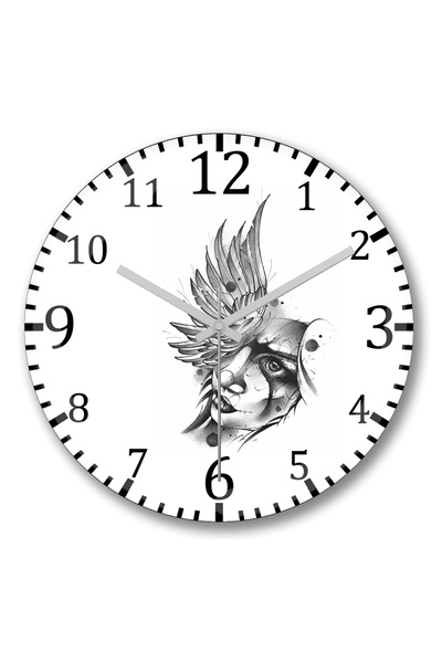 BASKI DÜNYASI Ceas de perete Angel Sketch din sticlă autentică bombată
