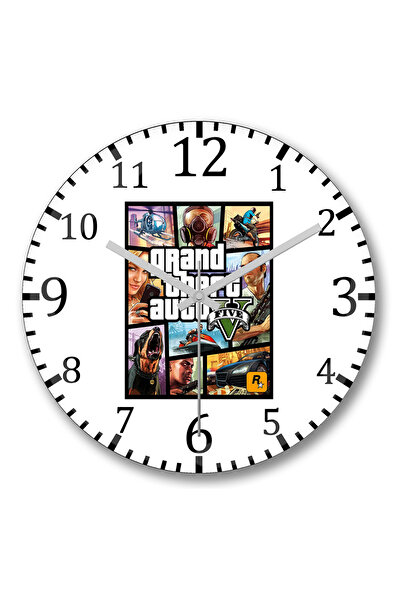 BASKI DÜNYASI Ceas de perete Grand Theft Auto 5 GTA V din sticlă autentică bo...