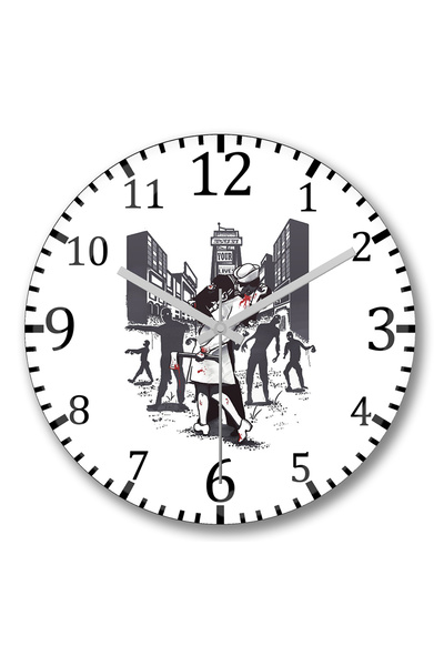 BASKI DÜNYASI Ceas de perete The Walking Dead Z Day din sticlă autentică bombată