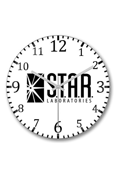 BASKI DÜNYASI Ceas de perete The Flash Star Lab din sticlă autentică bombată