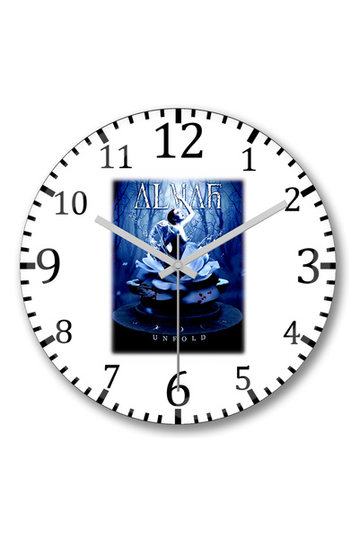 BASKI DÜNYASI ساعة حائط Almah Unfold من الزجاج الحقيقي المنحني