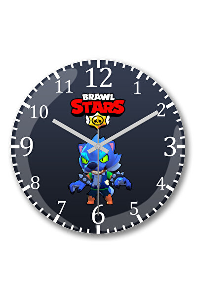 BASKI DÜNYASI Ceas de perete Werewolf Leon Brawl Stars din sticlă autentică b...