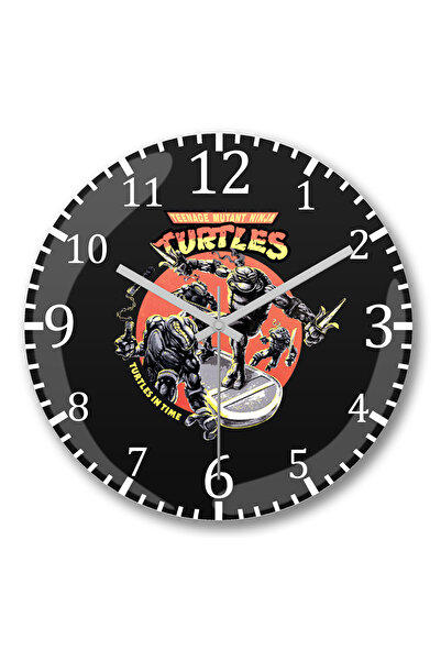 BASKI DÜNYASI Ceas de perete Ninja Turtles Turtle Power din sticlă autentică ...