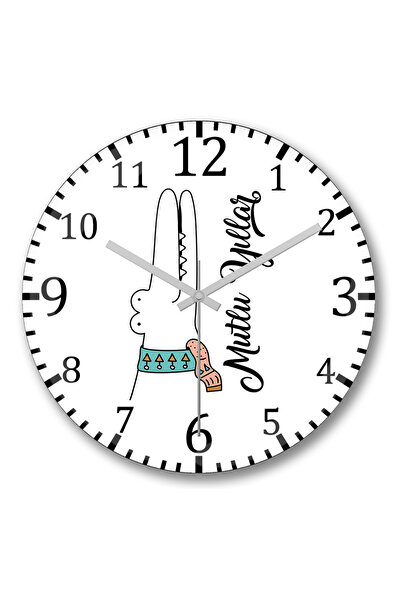 BASKI DÜNYASI Ceas de perete cu mulțumire de An Nou cu crocodil drăguț din st...