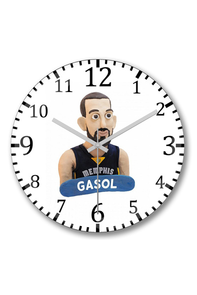 BASKI DÜNYASI Ρολόι τοίχου Marc Gasol με κυρτό γυαλί από αληθινό γυαλί