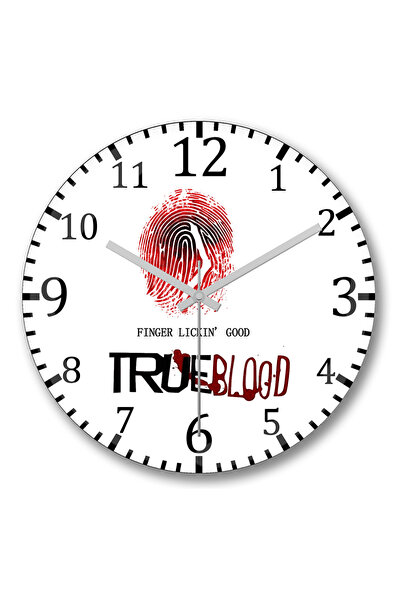 BASKI DÜNYASI Ρολόι τοίχου True Blood με κυρτό γυαλί από αληθινό γυαλί