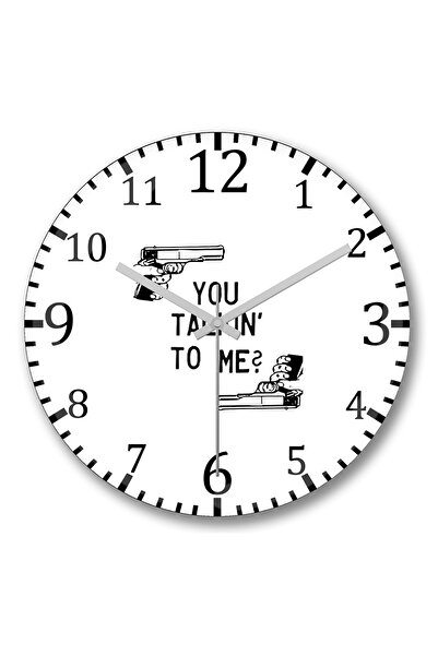 BASKI DÜNYASI ساعة حائط سائق سيارة الأجرة ترافيس من الزجاج الحقيقي المنحني