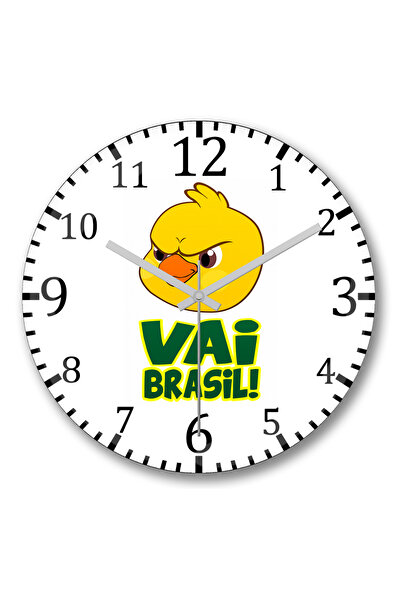 BASKI DÜNYASI Ceas de perete Pistolinha Vai Brasil din sticlă autentică bombată