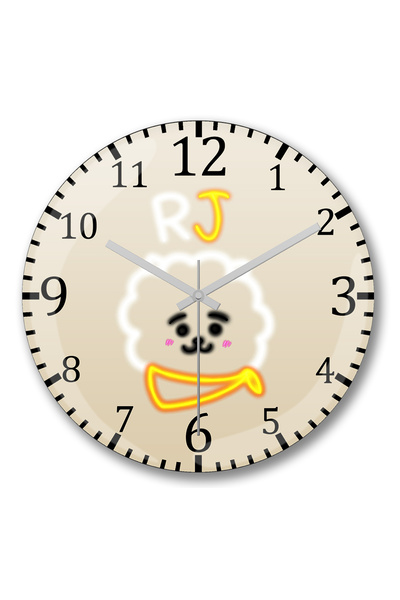 BASKI DÜNYASI Ceas de perete Bt21 Glowing RJ Bts din sticlă autentică bombată