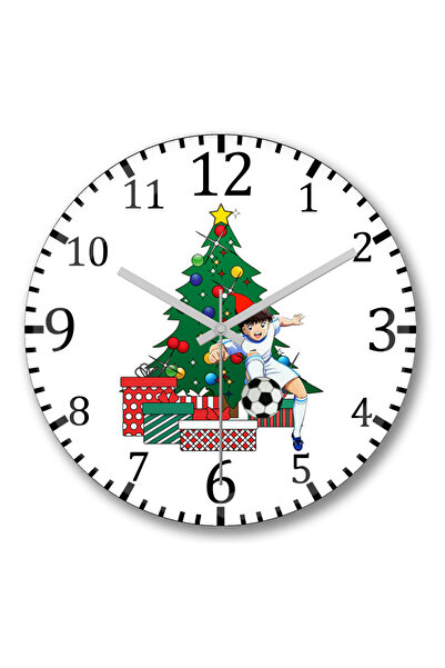 BASKI DÜNYASI كابتن تسوباسا أوزورا حول ساعة الحائط المنحنية من الزجاج الحقيقي