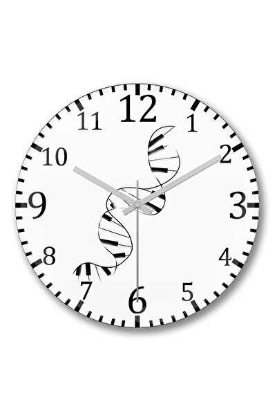 BASKI DÜNYASI Pian Pian Note muzicale Ceas de perete din sticlă autentică