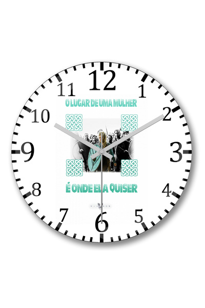 BASKI DÜNYASI Ceas de perete Vikings Lagertha din sticlă autentică bombată