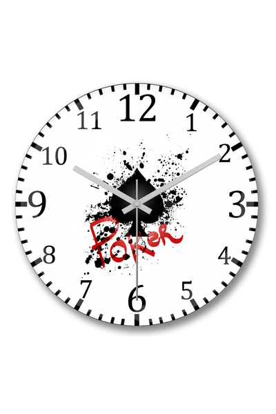 BASKI DÜNYASI Ceas de perete Poker Splatter din sticlă autentică