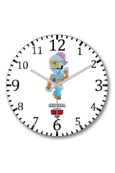 BASKI DÜNYASI Ceas de perete Brawl Stars Iris Tara din sticlă autentică bombată