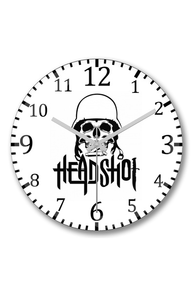 BASKI DÜNYASI Ceas de perete Head Shot Two din sticlă autentică bombată