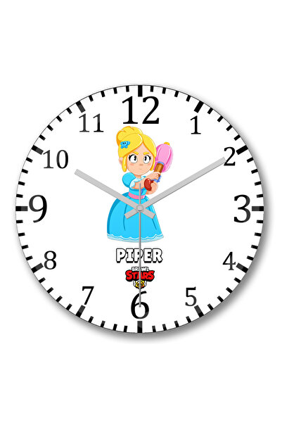 BASKI DÜNYASI Ceas de perete Brawl Stars Piper din sticlă autentică bombată