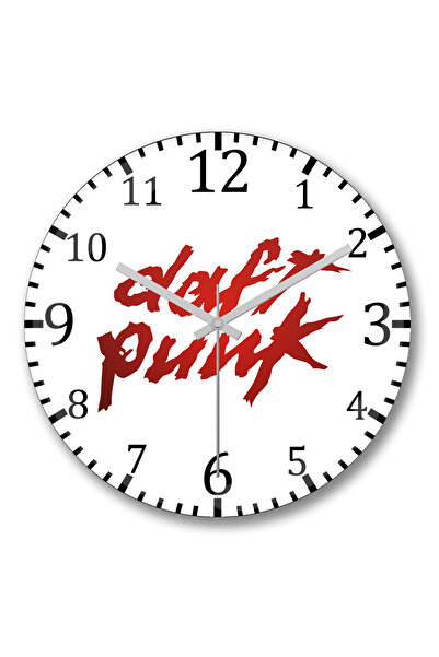 BASKI DÜNYASI ساعة حائط Daft Punk 03 من الزجاج الحقيقي المنحني