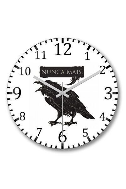 BASKI DÜNYASI ساعة حائط من الزجاج الحقيقي المنحني من Nevermore