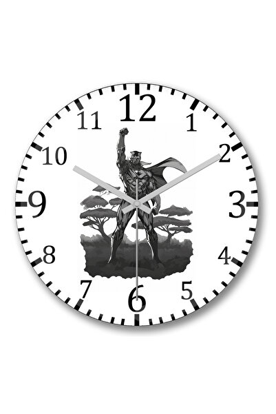 BASKI DÜNYASI ساعة حائط واكاندا نايت من الزجاج الحقيقي المنحني